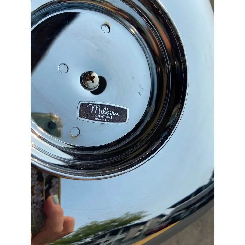 Vintage Chrome Melbern Serving Tray with Carrying Handle